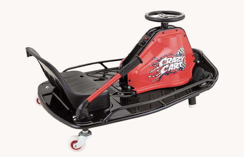 Black and red kid-sized Razor crazy kart