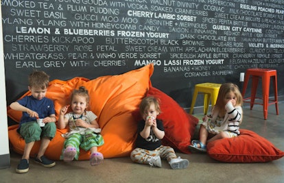 Four kids eating at Jeni’s Splendid Ice Cream