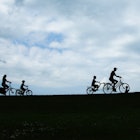 Family  bicycling 
