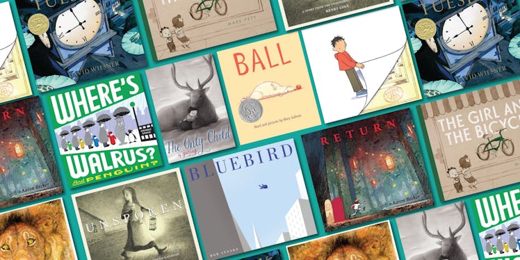 Collage of covers of books without words