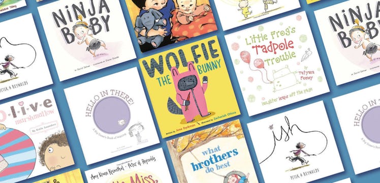 A collage of the covers of the best books for firstborns who are about to become big brothers or sis...