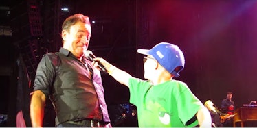 Bruce Springsteen With A Young Fan Onstage Foxboro, MA