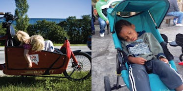 Kids sleeping in their strollers during bedtime