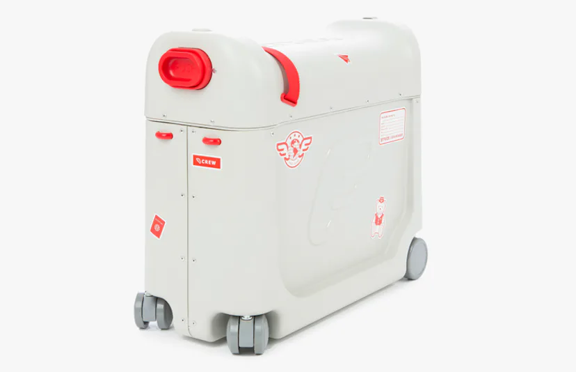 Bed Box In Flight JetKids' BedBox Is A Ride On Suitcase That Turns Into An In-Flight Bed