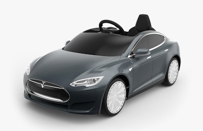 A black Radio Flyer’s Tesla Model S For Kids as one of the best luxury ride-on cars for kids