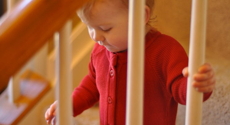 baby walking down stairs