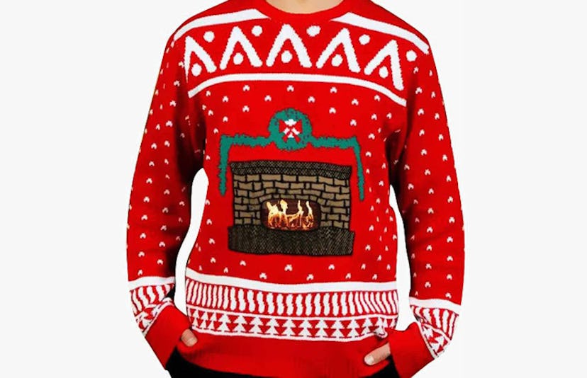 Knitted Crackling Fireplace Christmas Jumper3