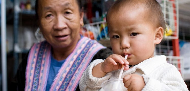 baby and grandmother in Thailand