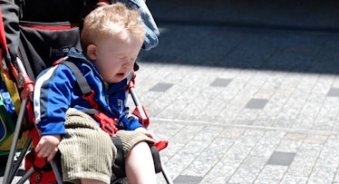 baby sneezing in stroller