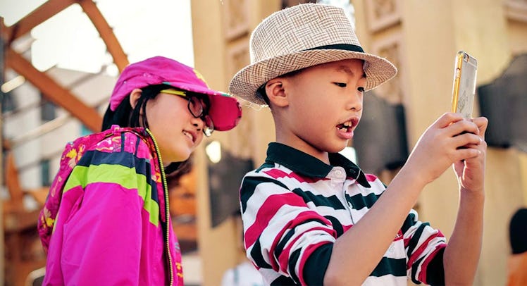 kids playing with phone