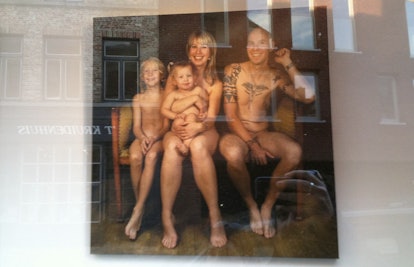 nudist family portrait