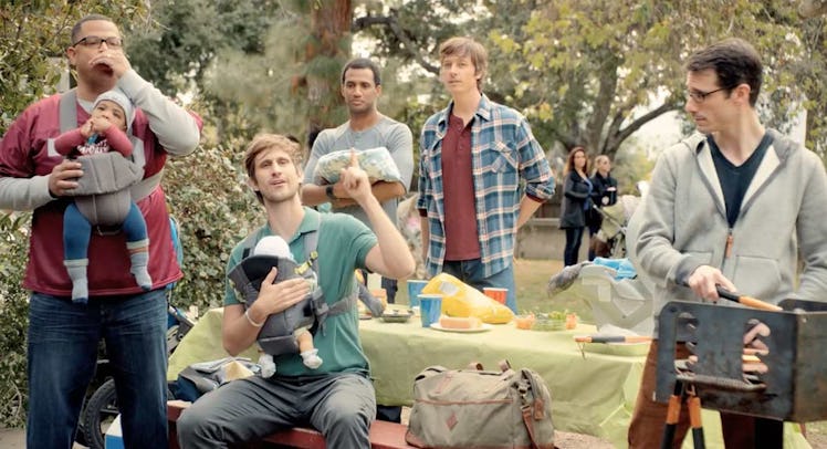 dads on playdate with children