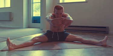 man doing stretching excercises