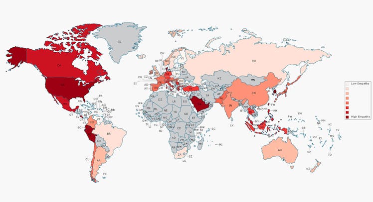 most empathetic countries map