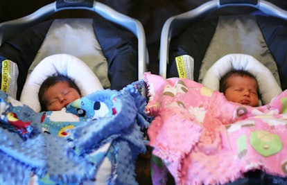 twin babies in car seats