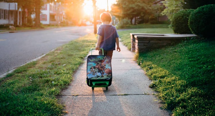 boy walking to school