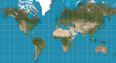 mercator projection map