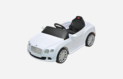 A white Bentley GTC as on of the best luxury ride-on cars for kids