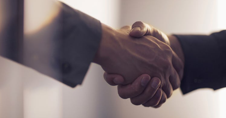 Two partners shaking hands