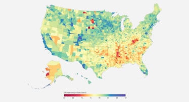 Inequalities in Life Expectancy Among US Counties
