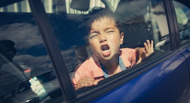 child yelling in car
