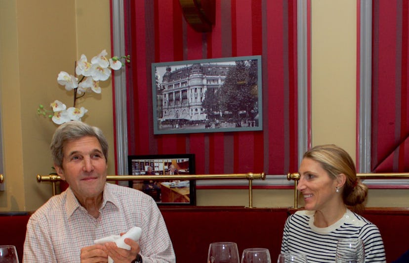 John Kerry and his daughter at a dinner 