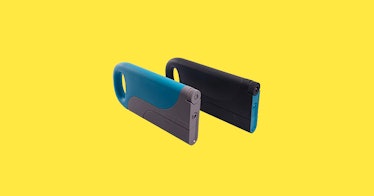 Sleek and minimalist Incog Water Guns by Team Magnus, in blue and black, against a yellow background