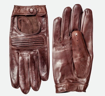 Steve Hairsheep Leather Driving Gloves by Hestra