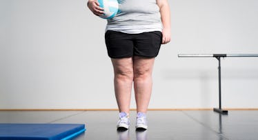 obese girl in gym