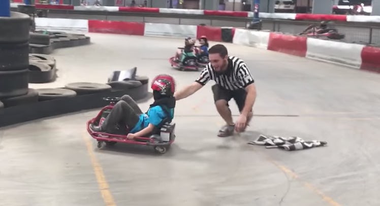 spinning go kart kid
