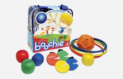 Boochie game package, small balls, and small hula hoops