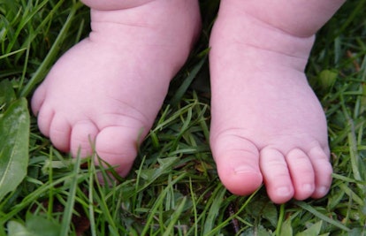 barefoot toddler