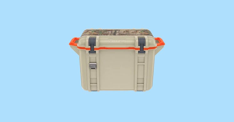 The Otterbox Venture 45 cooler on a blue background