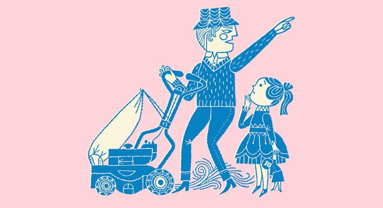 dad yelling at daughter illustration