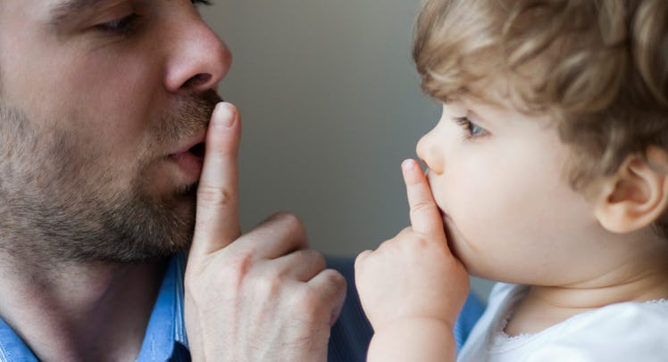 father and son shushing