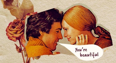 cartoon of man flirting with a woman