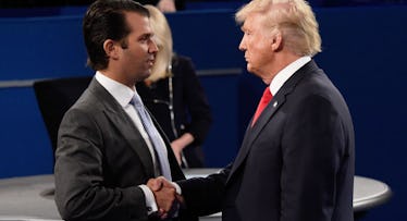 Donald Trump greets Donald Trump Jr