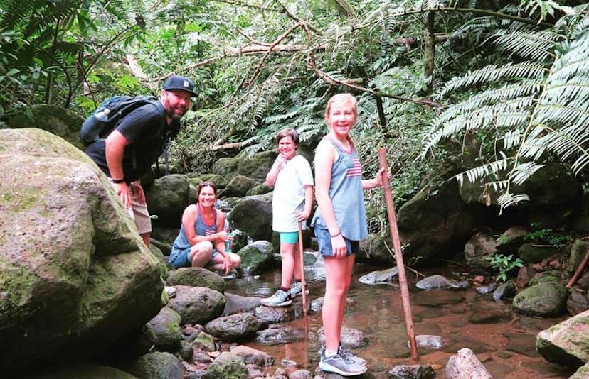 Bert Kreischer hiking with family