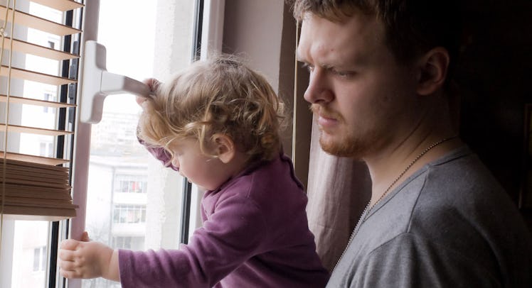 bored father and child