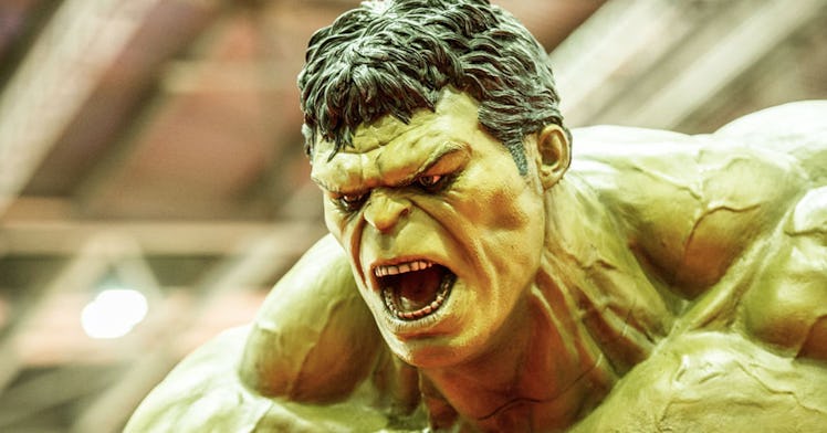 A closeup of The Incredible Hulk 