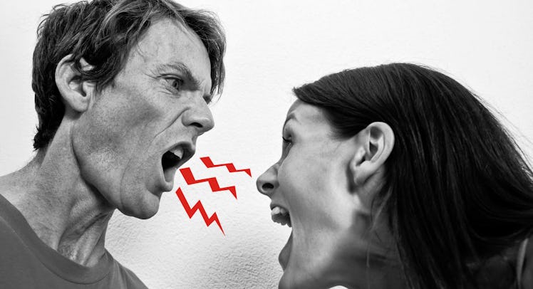 Two partners yelling at each other