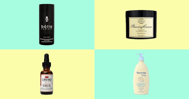 A collage of 4 unscented products 