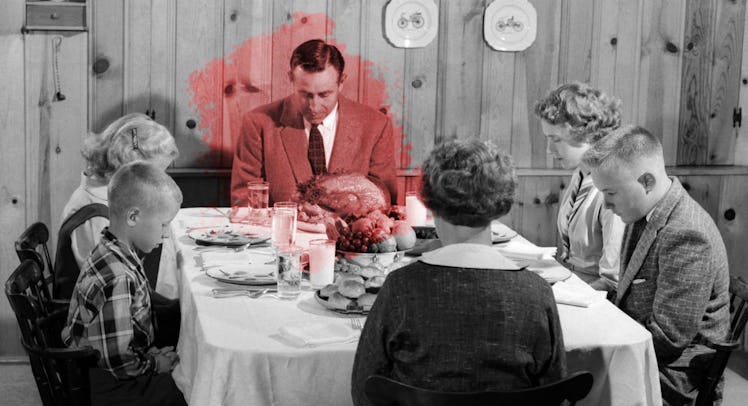 vintage family at dinner table