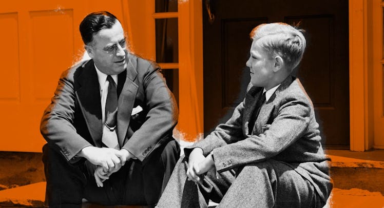 father and son talking