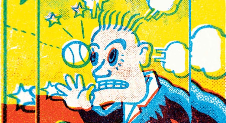 man gets hit by baseball