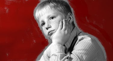 vintage boy thinking