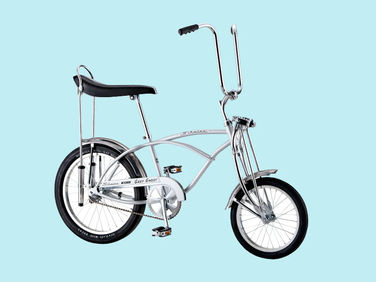 schwinn grey ghost bicycle With a vintage Schwinn Krate Schwinn Stingray Grey
