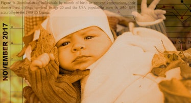orange tinted edit of a baby in a white cap and shirt