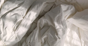 Wrinkled white sheets