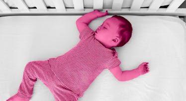 baby is in crib sleep training with white noise for babies